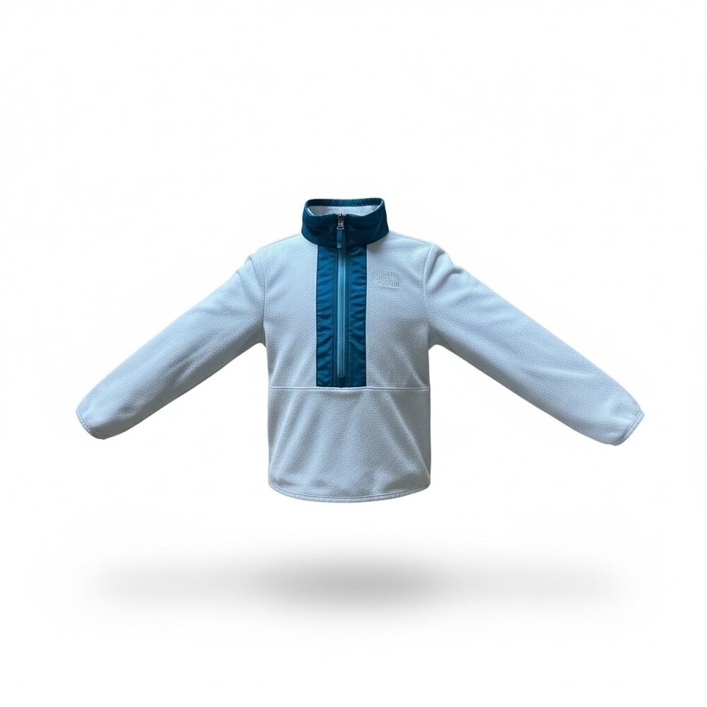 🏔️ The North Face Youth Glacier 1/4 Zip Fleece White Teal XS/6